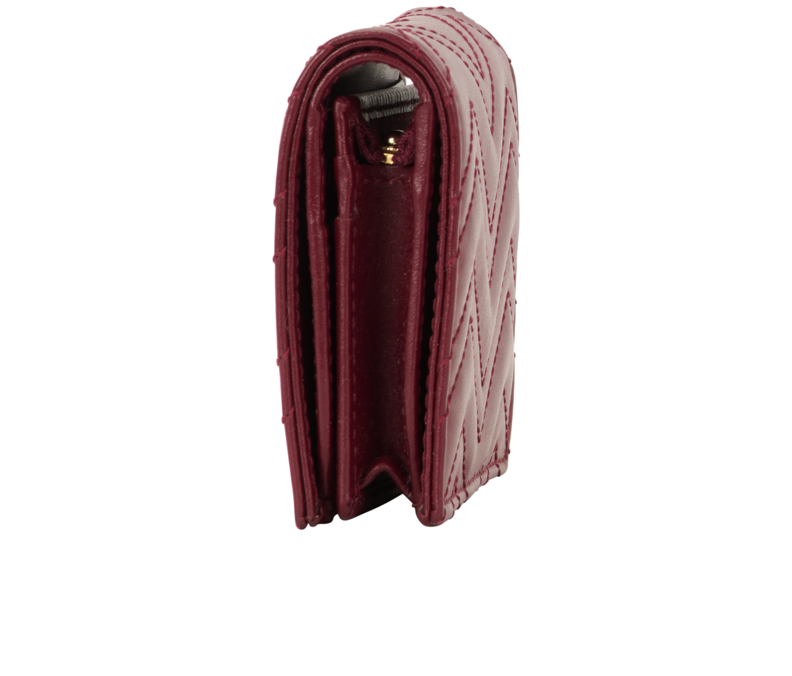 Gucci GG Marmont Card Case Wallet, &pound;220, Accessories, Burgundy, Leather, Bottom view